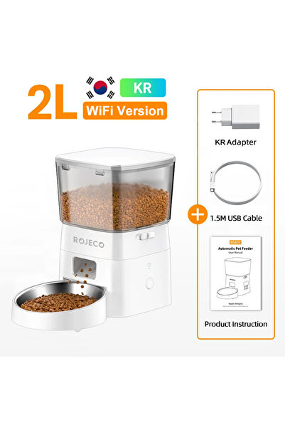 Choice White With KR Plug ROJECO 2L Automatic Cat Feeder WIFI Smart Pet Food Dispenser For Dry Food Dogs Ki