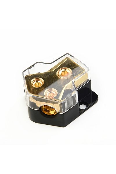 Choice Car Power Distributor Block Solid Brass 2 Way Copper Car Audio Power Ground Spliter 0/4gauge AWG ...