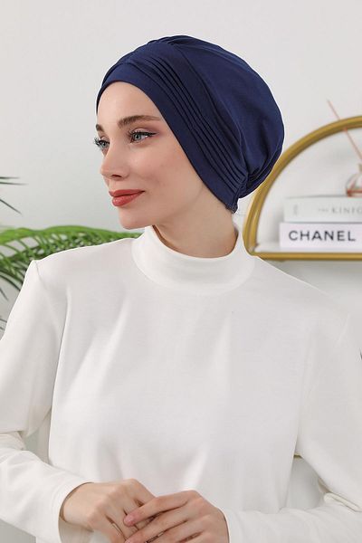 Aisha's Design Pleated Bonnet Suitable for Four Seasons, Mihrace B-19O