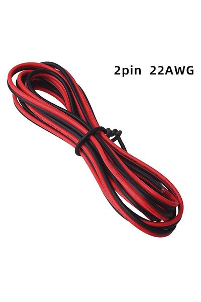 Choice 20m 22 AWG 20 meters 2PIN Electrical Wire Tinned Copper PVC Insulated Red Black Cable For Single Col