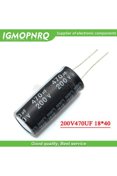 Choice 5pcs electrolytic capacitor 200V470UF 18*40 volume 470UF 200V 18*40MM 200V470UF