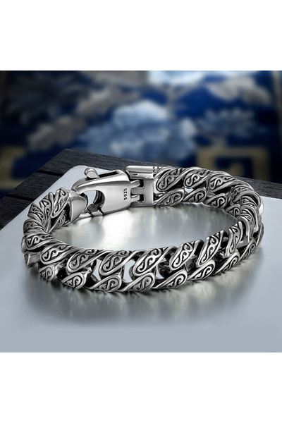 Choice سوار رجالي جديد بنمط عشب تانغ مخصص بطول 18 سم E083، قسم سميك للأولاد، ...