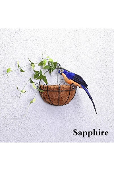 Choice 25 سم ياقوت أزرق 25/35 سم محاكاة إبداعية يدوية الصنع لحيوان الببغاء والطيور زينة حديقة مينيا