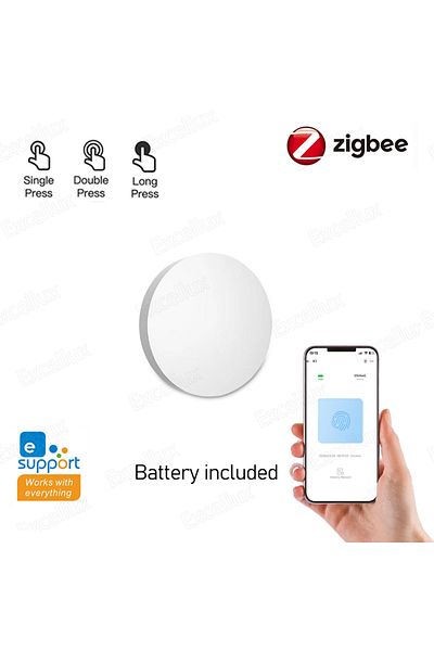 Excellux 1PCS ZigBee Button Scene Switch Intelligent Linkage Smart Wireless Wall Push Button Switch Works Wit