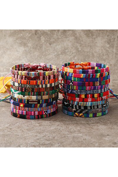 Choice 24pcs 24pcs Bohemian Style Women Bracelets Set, Random Colorful Cloth ...