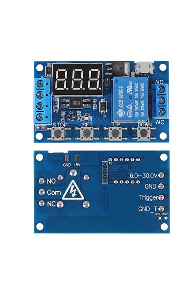 AOKIN DC 6-30V Timer Relay Programmable Delay Relay Module Cycle Timer with LED Display 6V 9V 12V 24V M...