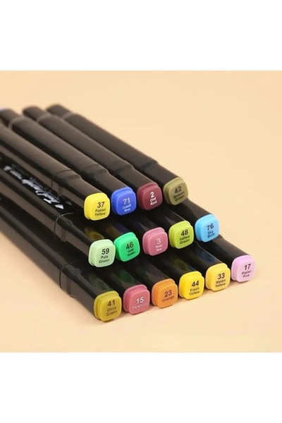 BEYZANA 80 Adet Çift Taraflı Profesyonel Marker Boya Kelem Seti(STANTLI)