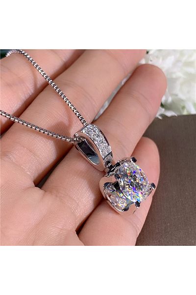 Choice XL484 Huitan Fashion Silver Color Pendant Necklace for Women Delicate Box Chain with CZ Good Quality