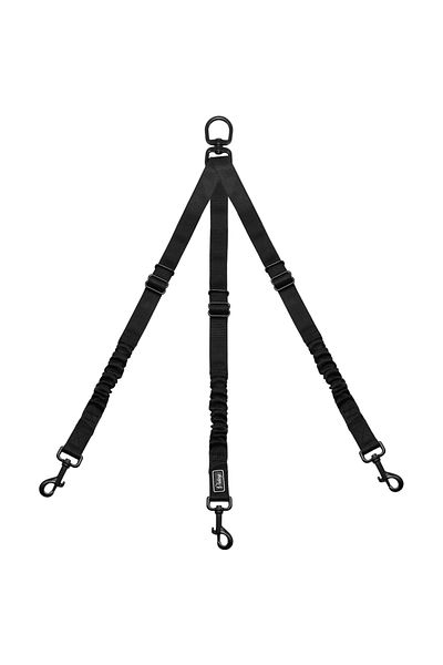 Choice L black Nylon No-Pull 3 Way Pet Dog Lead Leashes Coupler Pet Adjustable Rope No Tangle Bungee Pets W