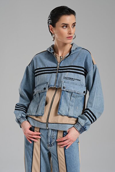 tw3 Γυναικείο μπουφάν και γιλέκο με αποσπώμενο σχέδιο δύο χρωμάτων