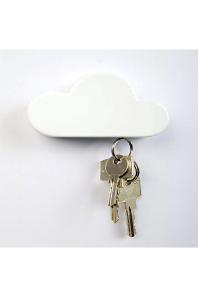 Choice حامل مفاتيح مغناطيسي على شكل سحابة بيضاء لتعليقه على الحائط، منظم سهل ...