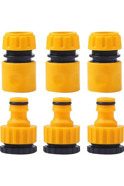 Choice 1/2'' 6 قطع 6 قطع موصل خرطوم سريع للحديقة 1/2'' طرف مزدوج ذكر وصلة خرطوم محول تمديد