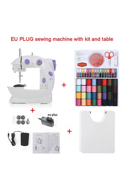 inne EU WITH KIT TABLE INNE Sewing Machine Portable Mini Desktop Foot Pedal Night Light Household Straigh