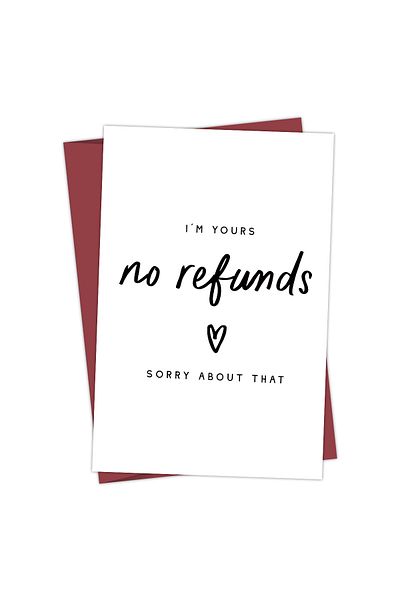 Choice 20.8x13.7x0.2cm Anniversary Card 1PC Anniversary Card"I'M Yours No Refunds"Funny Anniversary Card Fo