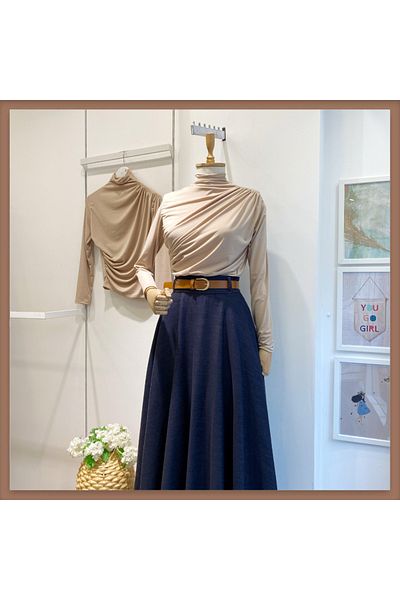 Faya Boutique Κρεμ μπλούζα ζέρσεϊ