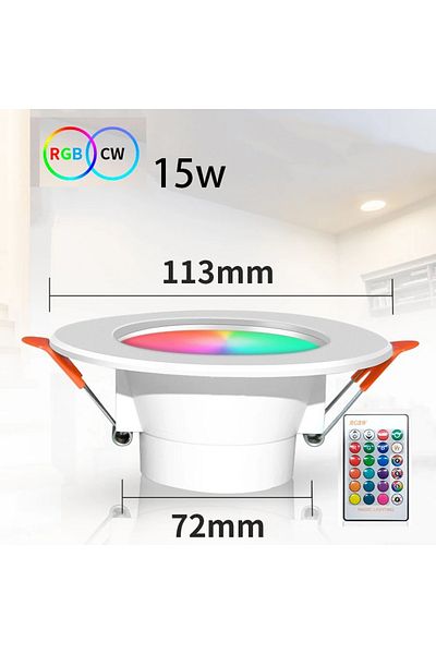 MeeToo 15W Tuya Bluetooth Smart Ceiling Lamp Indoor Round Recessed Spot LED APP Control 10W 15W RGBCW Color