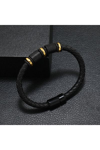 Choice Goldcolor New In Men Genuine Leather Bracelet Novel Atrract Magentic Braclet Homme Punk Jewelry Acce