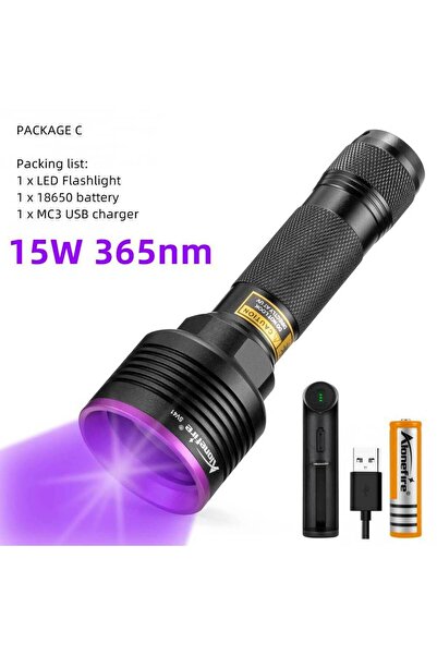 Choice 18650 Black 365nm 15w 3x Led Uv Flashlight 365nm Ultraviolet Invisible Ink Marker Cat Dog Pet Skin U