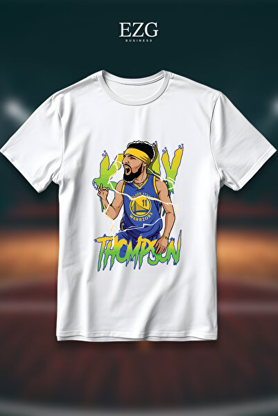 EZG Business تي شيرت Klay Thompson مطبوع كبير الحجم للجنسين مصنوع من القطن بن...