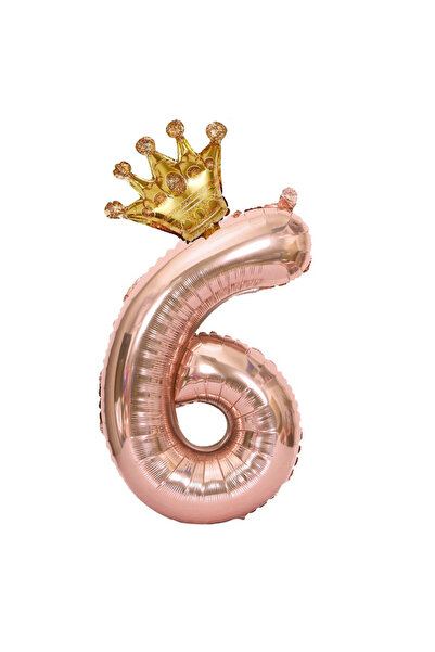 Choice NUMBER 32inch 32RoseGold6 32 inch Rose Gold Crown Digital Balloon Set ...