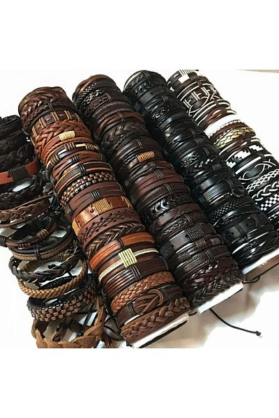 Choice 1 5Pcs/Lot Bulk Vintage Leather Charm Bracelets For Men Women Mix Styles Adjustable Bangle Fashion .