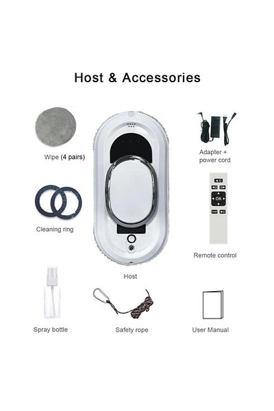 Choice Yes EU WHITE Intelligent Window Cleaning Robot Vacuum Cleaner Robot Window Cleaner Electric Glass Li