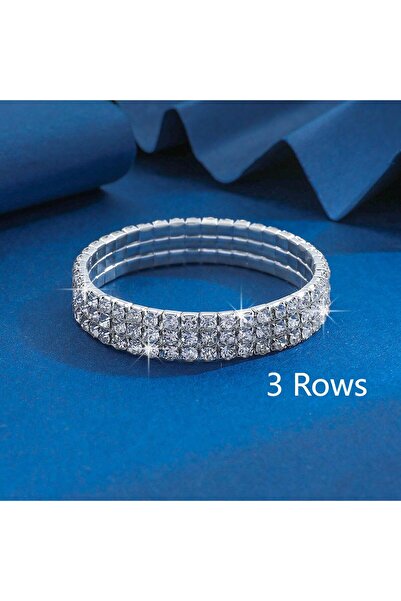 Choice 83510401 سوار ألماس كامل مرن متعدد الصفوف قابل للتعديل، مناسب للأزياء ...