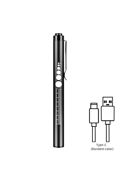 Choice Lithium Ion Battery Black 2-in-1 Led Penlight With Pupil Gauge Type-c Usb Rechargeable Ldeal Medical