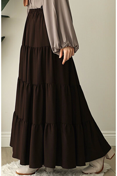 suhneva Βολάν Φούστα Σκούρο Καφέ