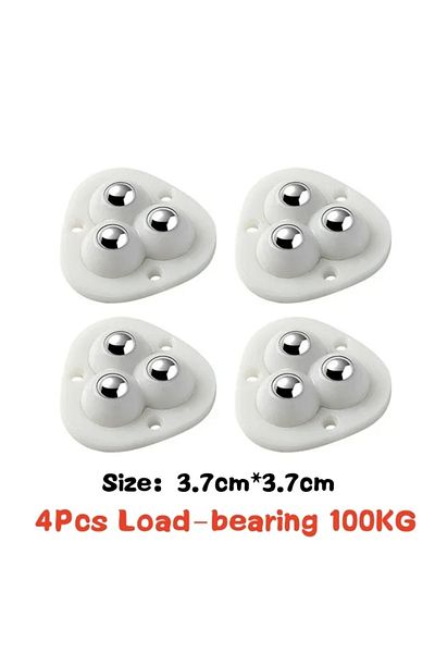 Choice D white New 4Pcs Self Adhesive Mute Ball Pulley Universal Wheel Load 300Kg Furniture Casters Wheels