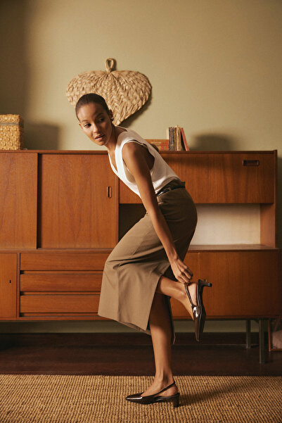 LUTVELIZADE Heels 2504 - Asymmetrical Blunt Bitter Brown Women's Heels