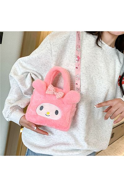 SANRIO My Melody Sanrio Bag Kawaii Kuromi Cinnamoroll My Melody Cartoon Anime Plush Handbag Cosmetic Bag Tr