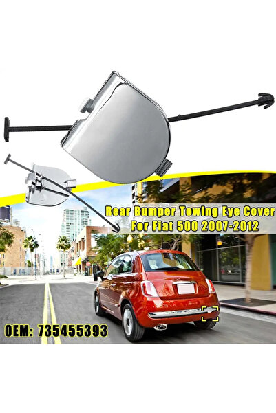 Choice غطاء عين خطاف السحب الخلفي للسيارة من الكروم لسيارة فيات 500 500C 2007...