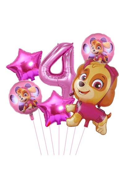 Choice مجموعة بالونات باو باترول (6 قطع) - بالونات فويل بتصميم شخصيات باو بات...