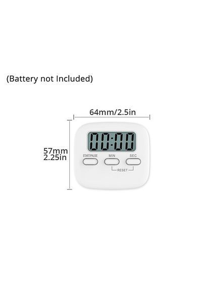 Choice WHITE Digital Kitchen Timer, Cooking Timer, Strong Magnet Back, for Cooking Baking Sports Games Offi