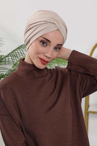 Aisha's Design Χειμερινό μαντήλι ισλαμικής ένδυσης, B-9O, Μπεζ