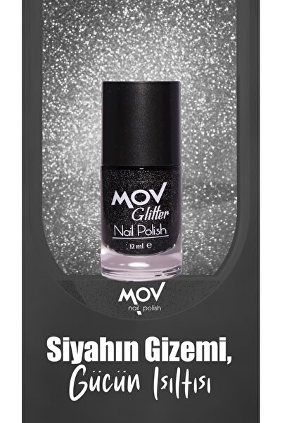 MOV Glitter Simli Oje Siyah No:3