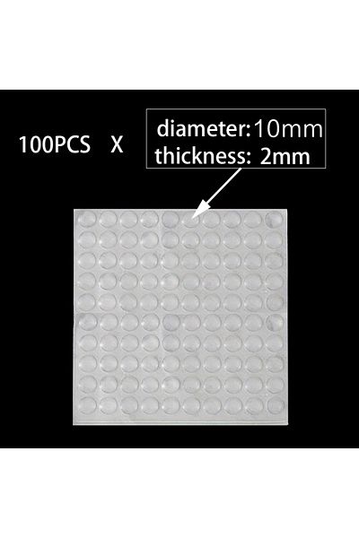 Choice OD10X2mmX100PCS 100Pcs Soft Silicone Rubber Anti Slip Bumpers Feet Pads Damper Buffer Cabinet Bumper