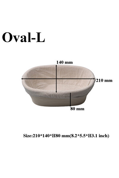 Choice سلة بيضاوية على شكل حرف L مصنوعة من الخيزران الطبيعي مع بطانات، سلة تخمير العجين، سلال بانيتون لإثبات الخبز