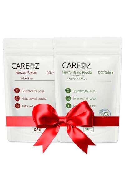 CARE مجموعة كيروز لإعادة إنبات الشعر الطبيعي | مسحوق الكركديه + مسحوق الحناء ...