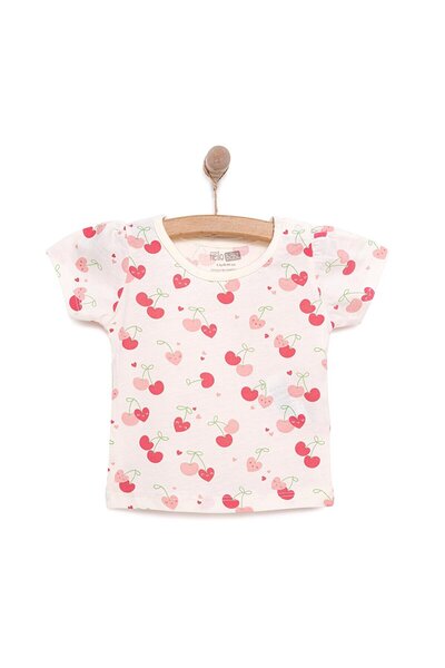 ebebek Hello Baby HelloBaby Basic Kız Kiraz Desenli T-Shirt Kız Bebek