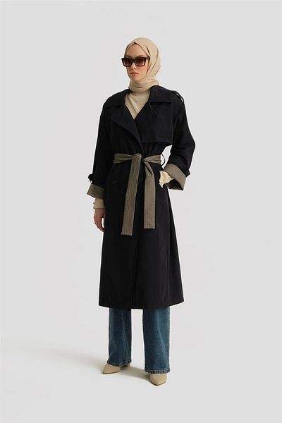 Armine Oversize Trench Coat 24k7506 Navy Blue