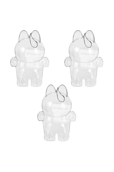 Choice for V1 3PCS For Labubu V1 V2 Transparent Protective Cover Monster Toy Elf Doll Storage Box Dustproof