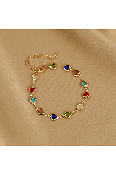 Choice سوار رينهو فريندشيب BR22Y0584-3 الكوري الملون على شكل قلب للنساء، مرصع...