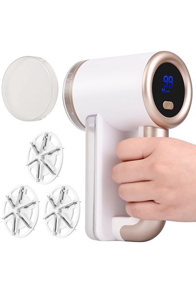 Choice White Set Rechargeable Fabric Clothes Shaver Pill Lint Remover 3 Speeds 2000mAh LED Display Fuzz Rem