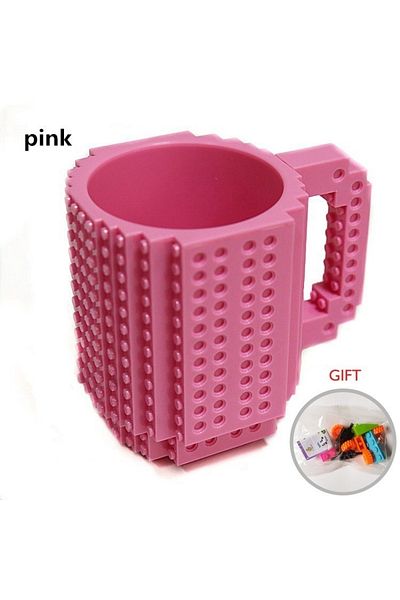 Choice 301-400ml Pink Creative Build-on Brick Mug Cups Building Blocks Design Birthday Gifts Personalized D