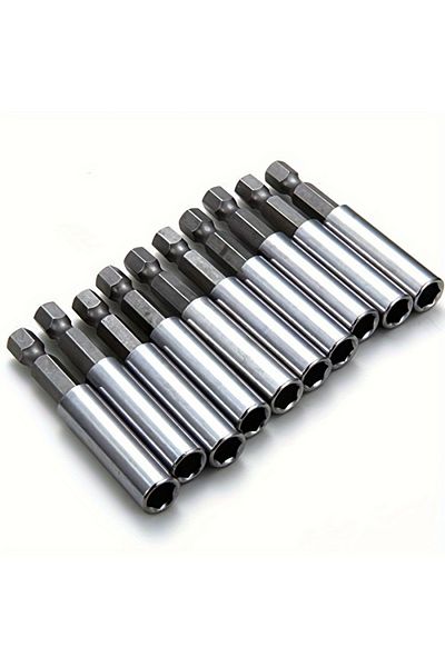 Choice Silver 10pcs Magnetic Extension Socket Drill Bit Holder 1/4" Hex Power Tools