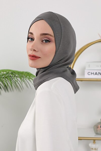 Aisha's Design Χειμερινό μαντήλι με λεπτομέρεια σταυρωτού σχήματος στο μπροστινό μέρος, TB-4O, ανθρακί