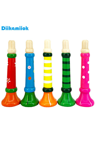 Choice 1 قطعة من البوق الخشبي متعدد الألوان للأطفال لعبة بوق صافرة آلة موسيقي...