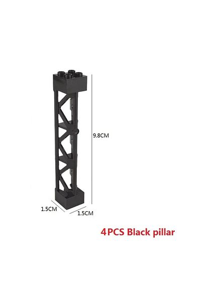 Choice 4pcs Black Pillars Baseplate 32*32 16x32 Dots Double Sided Plate Building Blocks Classic Base Plate